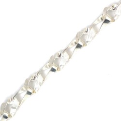 925 Ayar Gümüş Setinalı Ve Düz Burgu Model Bileklik - 3