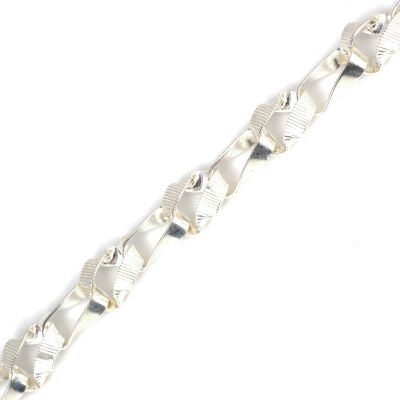 925 Ayar Gümüş Setinalı Ve Düz Burgu Model Bileklik - 3