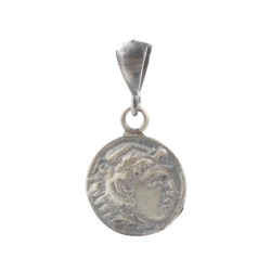 925 Ayar Gümüş Sezar Figürlü Madalyon Kolye Ucu - 1