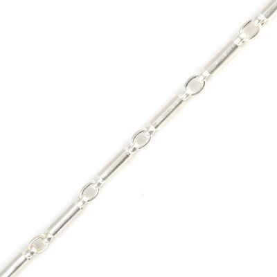 925 Ayar Gümüş Silindir Halkalı Zincir Bileklik - 2