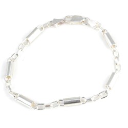 925 Ayar Gümüş Silindir Minik Halkalı Zincir Bileklik - Nusrettaki