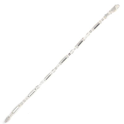 925 Ayar Gümüş Silindir Minik Halkalı Zincir Bileklik - 2