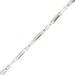 925 Ayar Gümüş Silindir Minik Halkalı Zincir Bileklik - 3