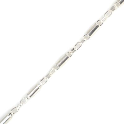 925 Ayar Gümüş Silindir Minik Halkalı Zincir Bileklik - 3