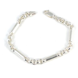 925 Ayar Gümüş Silindir Model Doch Zincir Bileklik - Nusrettaki