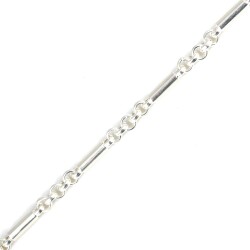 925 Ayar Gümüş Silindir Model Doch Zincir Bileklik - 3