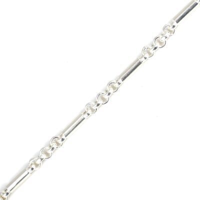 925 Ayar Gümüş Silindir Model Doch Zincir Bileklik - 3