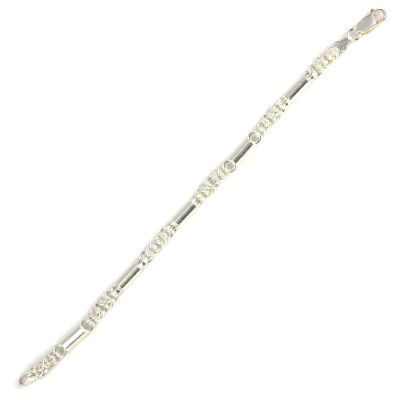 925 Ayar Gümüş Silindir Model Kral Zincir Bileklik - 2