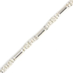 925 Ayar Gümüş Silindir Model Kral Zincir Bileklik - 3