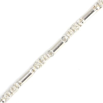 925 Ayar Gümüş Silindir Model Kral Zincir Bileklik - 3