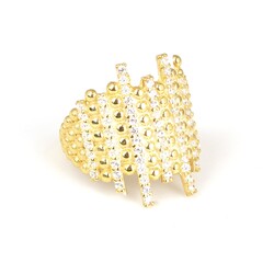 925 Ayar Gümüş Sıralı Taşlı Yüzük - Nusrettaki (1)