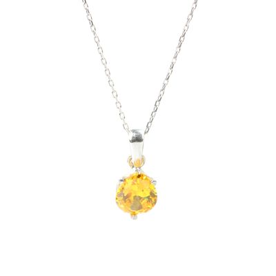 925 Ayar Gümüş Sitrin Damla Taşlı Kolye - 1