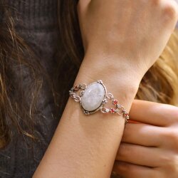 925 Ayar Gümüş Sitrin Taşlı Antik Bizans Bileklik - Nusrettaki