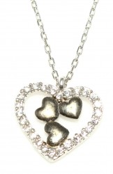 Sterling Silver Heart Design Necklace - 5