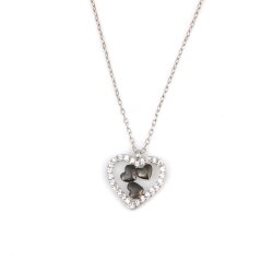 Sterling Silver Heart Design Necklace - Nusrettaki (1)