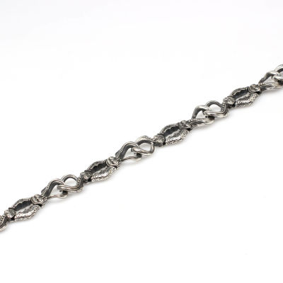 925 Ayar Gümüş Siyah Rodajlı Antik Bileklik - 4