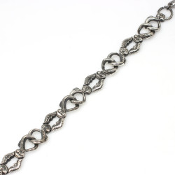 925 Ayar Gümüş Siyah Rodajlı Antik Bileklik - 5