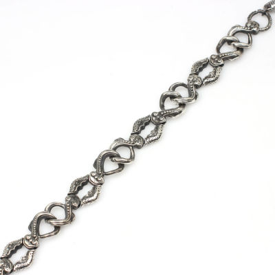 925 Ayar Gümüş Siyah Rodajlı Antik Bileklik - 5