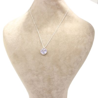 925 Sterling Silver Infinity Design Necklace with Amethyst - 3