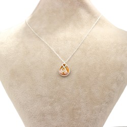 925 Sterling Silver Infinity Design Drop Necklace with Citrine - Nusrettaki (1)