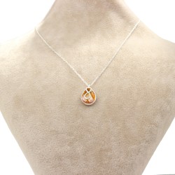 925 Sterling Silver Infinity Design Drop Necklace with Citrine - Nusrettaki (1)