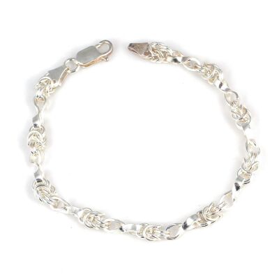 925 Ayar Gümüş Sonsuzluk Model Kral Zincir Bileklik - 1