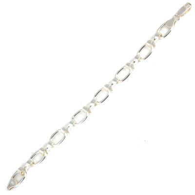 925 Ayar Gümüş Sonsuzluk Model Oval Halkalı Bileklik - 2