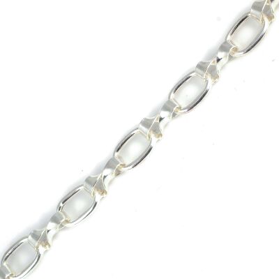 925 Ayar Gümüş Sonsuzluk Model Oval Halkalı Bileklik - 3