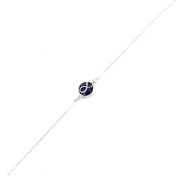 925 Sterling Silver İnfinity Design Bracelet with Sapphire - Nusrettaki