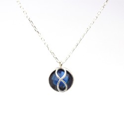 Silver Infinity Necklace with Sapphire - Nusrettaki (1)