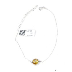925 Sterling Silver İnfinity Design Bracelet with Citrine - Nusrettaki