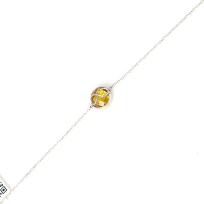 925 Ayar Gümüş Sonsuzluk Sitrin Bileklik - 5