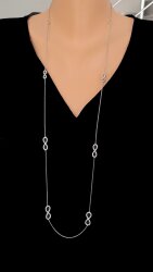 925 Ayar Gümüş Sonsuzluklar Uzun Kolye - Nusrettaki