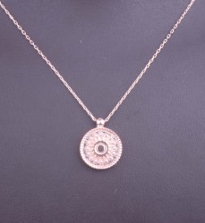 Sterling Silver Sun Coins Pendant Necklace, Rose Gold Vermeil - 4