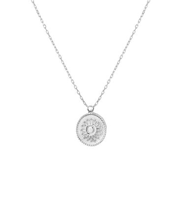 Sterling Silver Sun Coins Pendant Necklace, Rose Gold Vermeil - 2