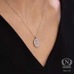 Sterling Silver Sun Coins Pendant Necklace, Rose Gold Vermeil - Nusrettaki