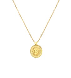 Sterling Silver Sun Coins Pendant Necklace, Rose Gold Vermeil - 3