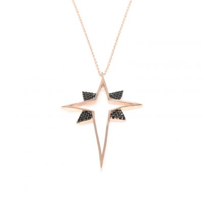 925 Ayar Gümüş Spinel Taşlı Kuzey Yıldızı Kolye - 3