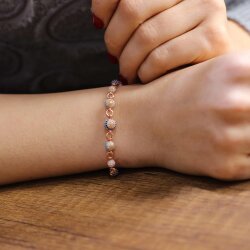 925 Ayar Gümüş Süzme Toplu Doç Zincirli Bileklik - 4