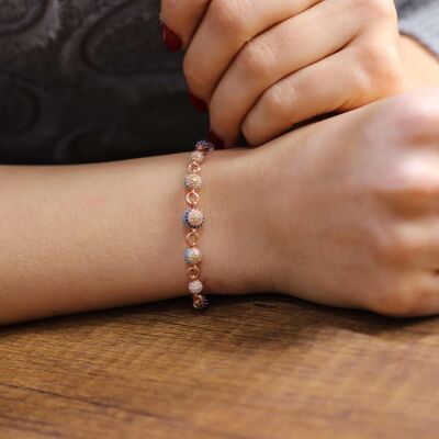 925 Ayar Gümüş Süzme Toplu Doç Zincirli Bileklik - 4