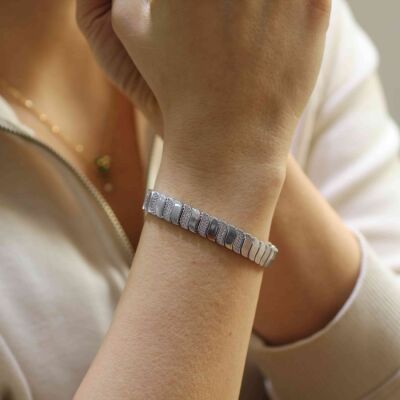 925 Ayar Gümüş Taşlı Füzyon Bileklik - 1