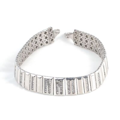 925 Ayar Gümüş Taşlı Füzyon Model Bileklik - 1