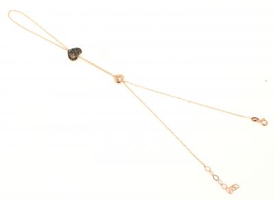 925 Sterling Silver Heart Shaped Keyhole Ring Bracelet - 3