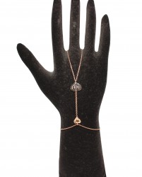 925 Sterling Silver Heart Shaped Keyhole Ring Bracelet - 4