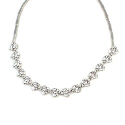 925 Ayar Gümüş Taşlı Lotus Çiçeği Model Su Yolu Kolye - 3