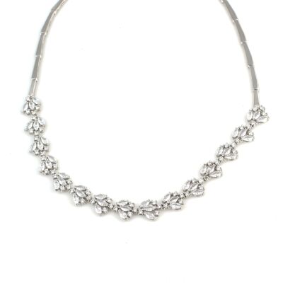 925 Ayar Gümüş Taşlı Lotus Çiçeği Model Su Yolu Kolye - 3