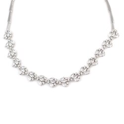 925 Ayar Gümüş Taşlı Lotus Çiçeği Model Su Yolu Kolye - 4