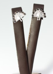 925 Silver Peacock Stud Earrings, Black Zircon - 3