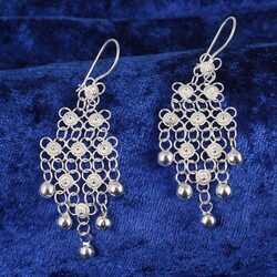 Nusrettaki - 925 Ayar Gümüş Telkari Kişniş Model Küpe
