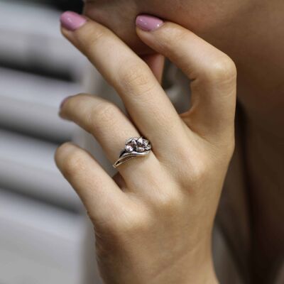 925 Ayar Gümüş Tomurcuk Model Yüzük - 1